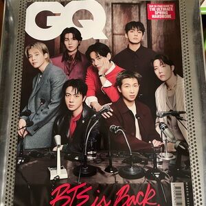 GQ Magazine UK edition Cover Featuring BTS - Red & Black Accents